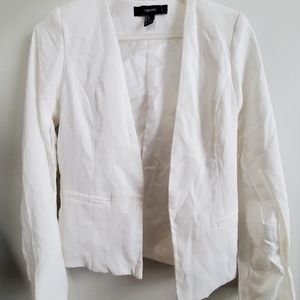 Open Blazer - White linen XS slit sleeve detail